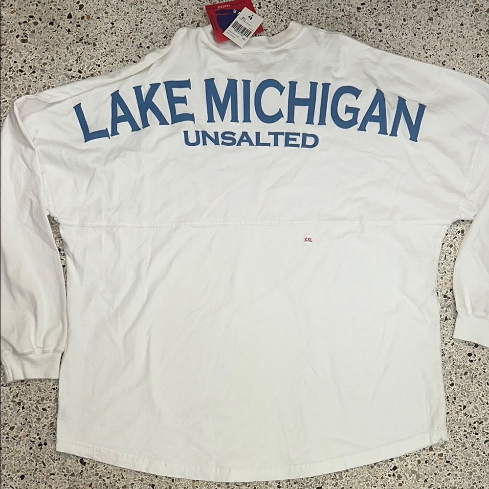NWT Spirit Jersey 100% cotton Lake Michigan Unsalted long sleeve shirt XXL